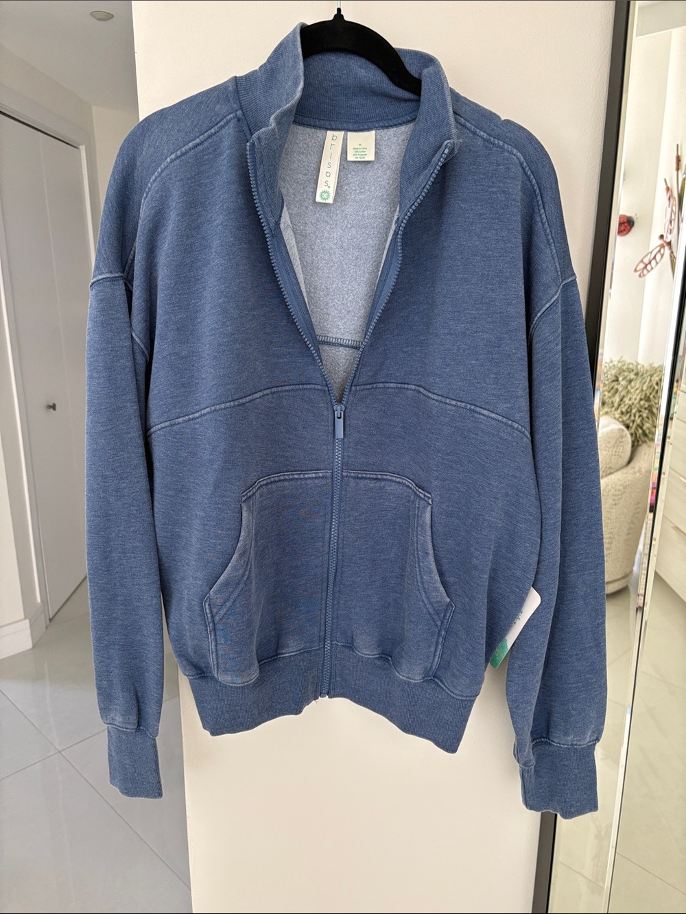 Women's Blue Full-Zip Hoodie Sweatshirt